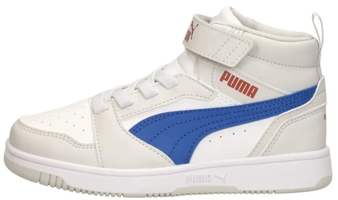 PUMA Puma Rebound V6 Mid AC+ PS Unisex Sneakers - PUMA White-Vivid Blue-Feather Gray - afbeelding 2 van 6