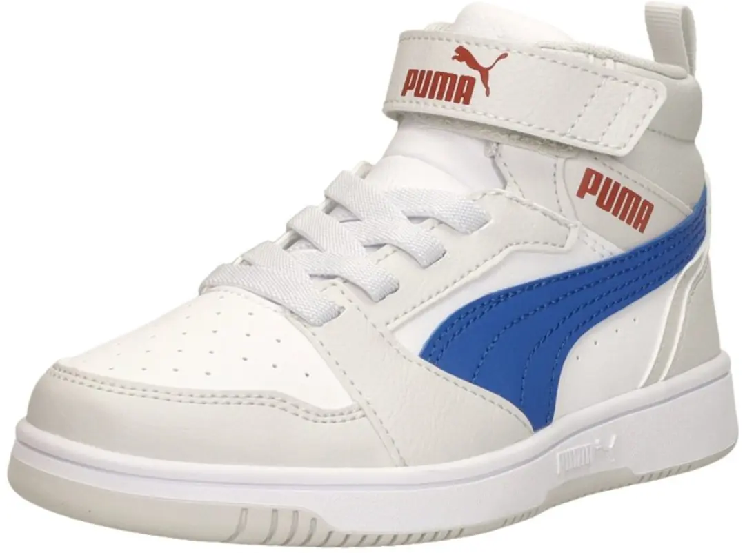 PUMA Puma Rebound V6 Mid AC+ PS Unisex Sneakers - PUMA White-Vivid Blue-Feather Gray - afbeelding 4 van 6