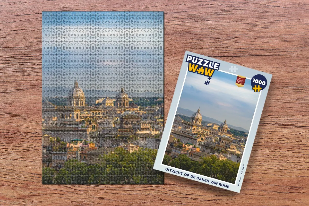 PuzzleWow Rome - Uitzicht Daken Legpuzzel 1000 Stuks - Multicolor