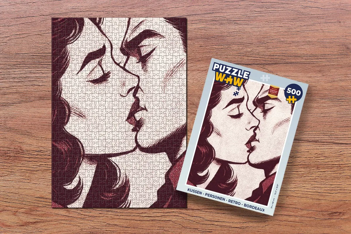 PuzzleWow Personen Retro Legpuzzel 500 Stuks - Bordeaux Kussen