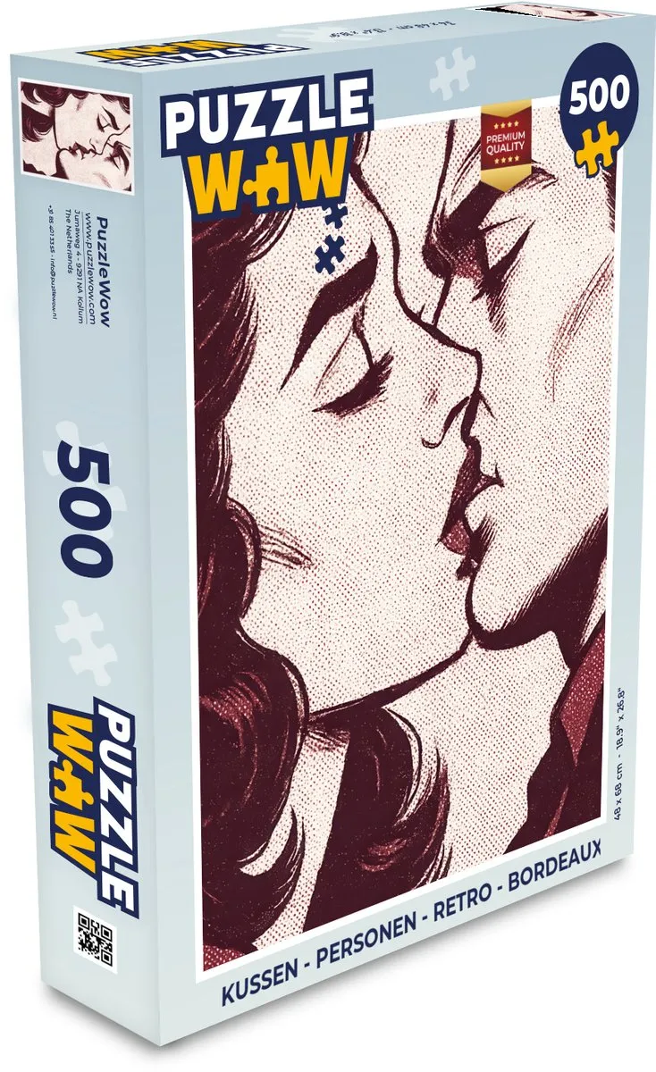 PuzzleWow Personen Retro Legpuzzel 500 Stuks - Bordeaux Kussen
