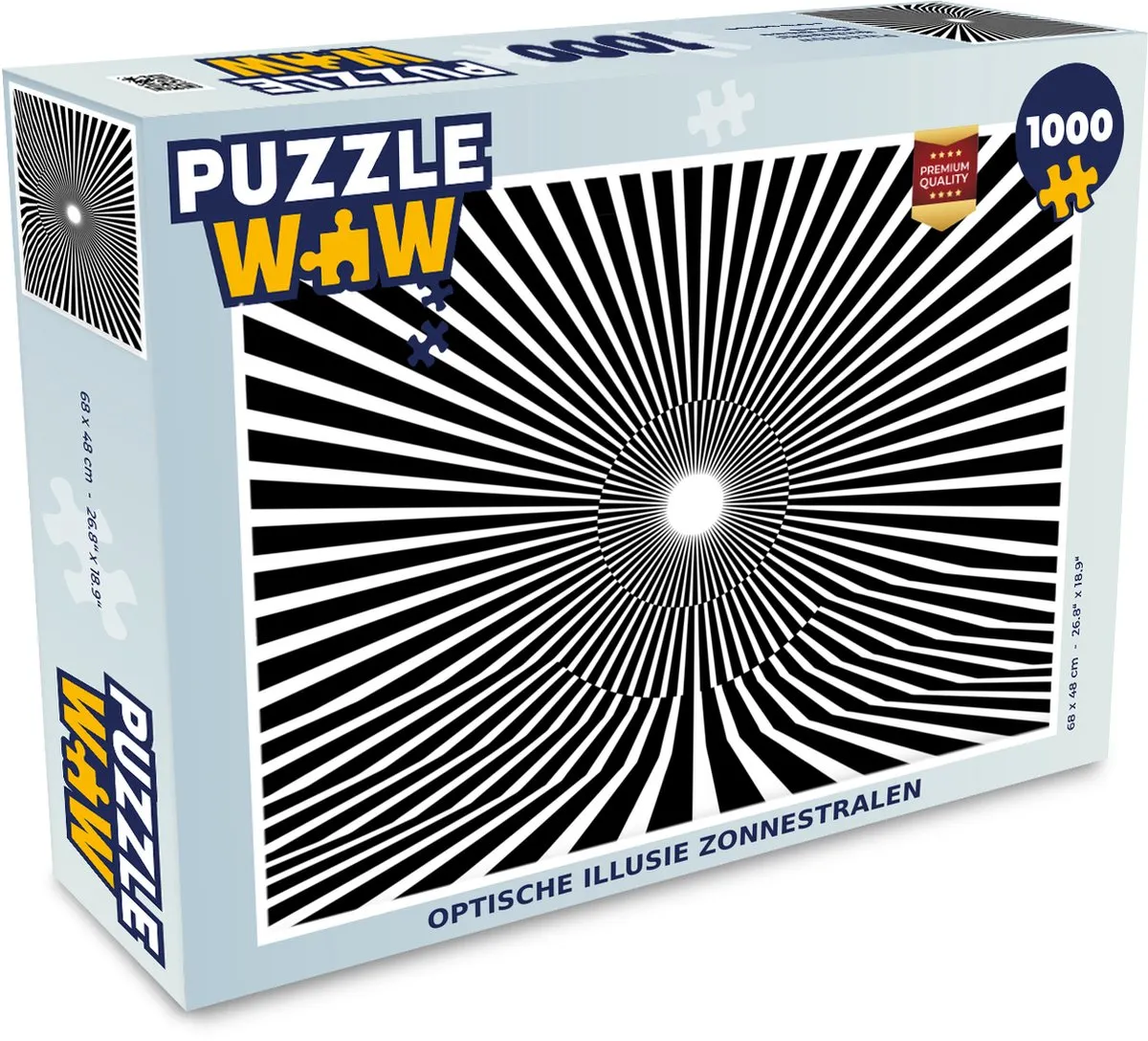 PuzzleWow Optische Illusie Zonnestralen Legpuzzel 1000 Stuks - Multicolor