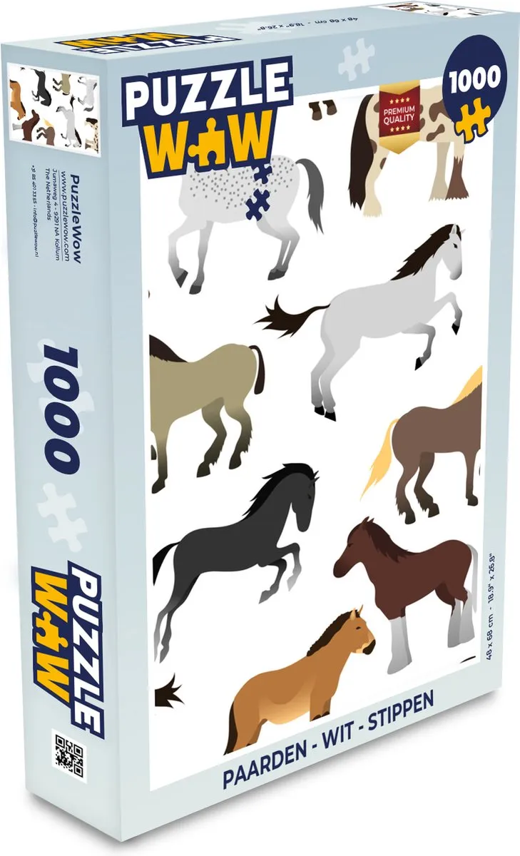 PuzzleWow Paarden Stippen Legpuzzel 1000 Stuks