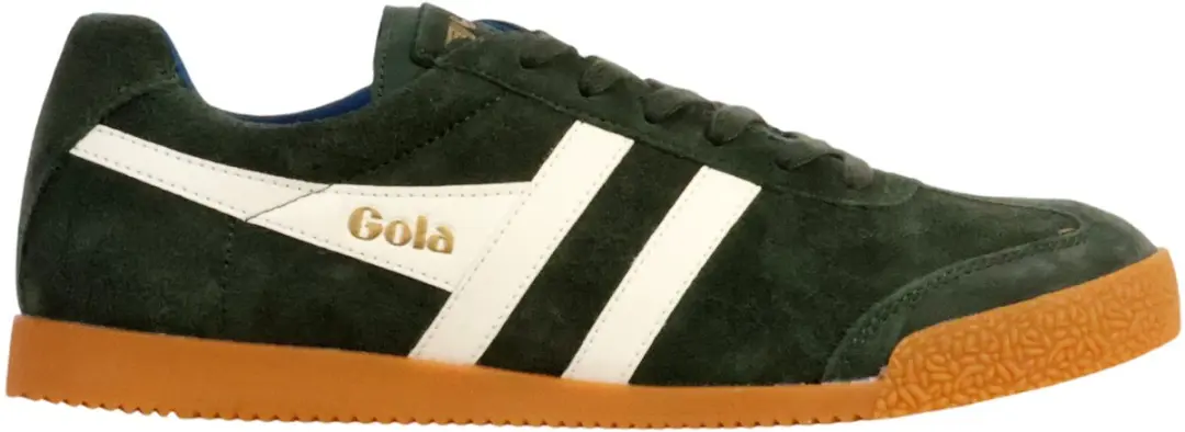 Gola Harrier CMA192 Herensneaker - Donker Khaki/Off White/Marineblauw - afbeelding 3 van 6