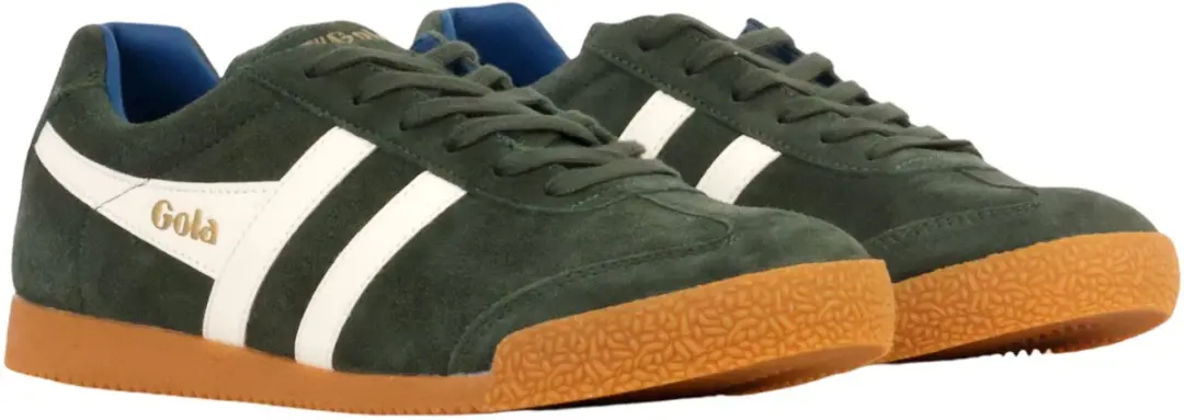 Gola Harrier CMA192 Herensneaker - Donker Khaki/Off White/Marineblauw - afbeelding 4 van 6