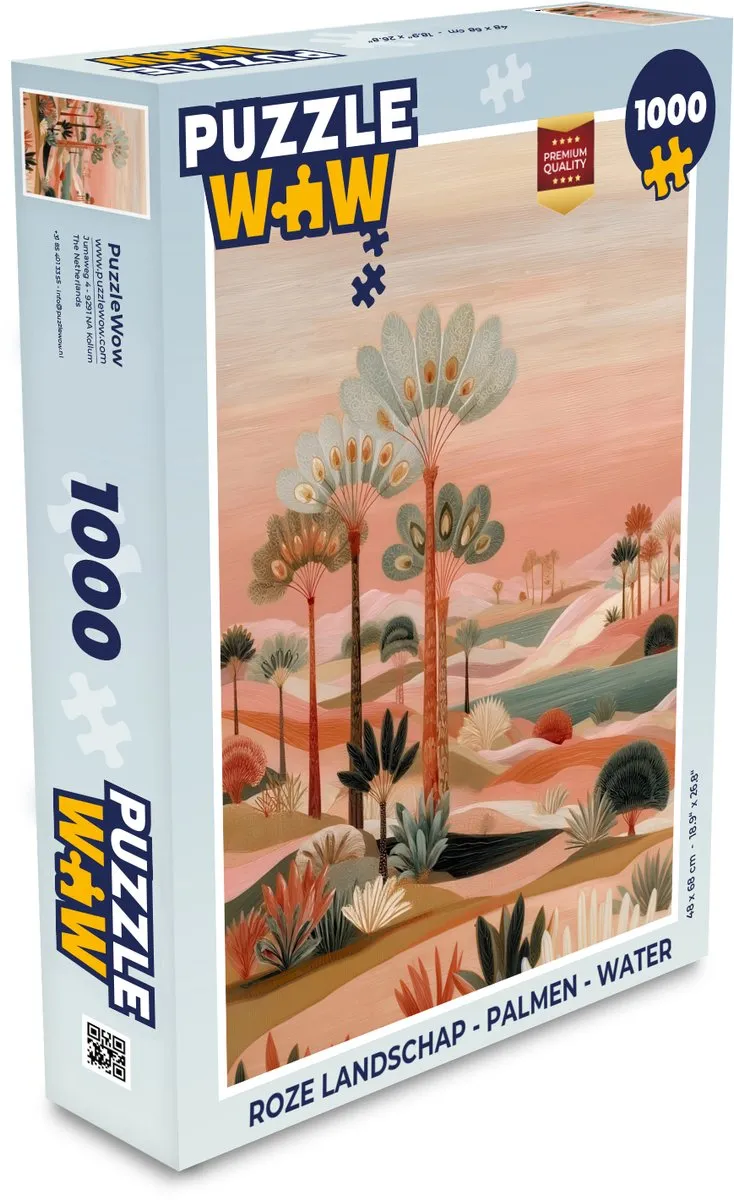 PuzzleWow Legpuzzel Roze Landschap