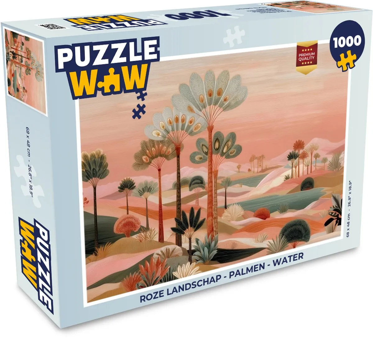 PuzzleWow Legpuzzel Roze Landschap - 1000 Stuks