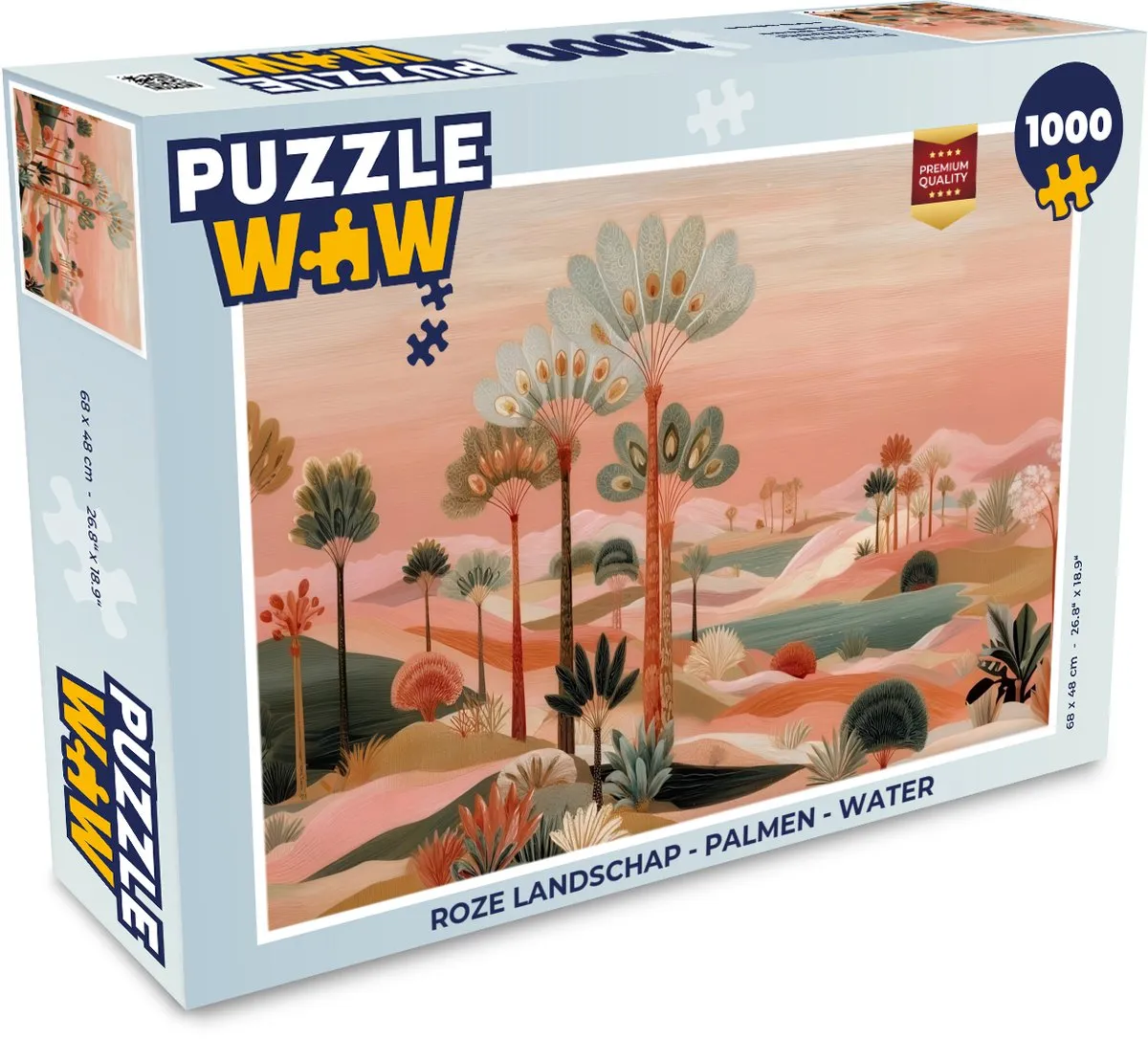 PuzzleWow Legpuzzel Roze Landschap - 1000 Stuks