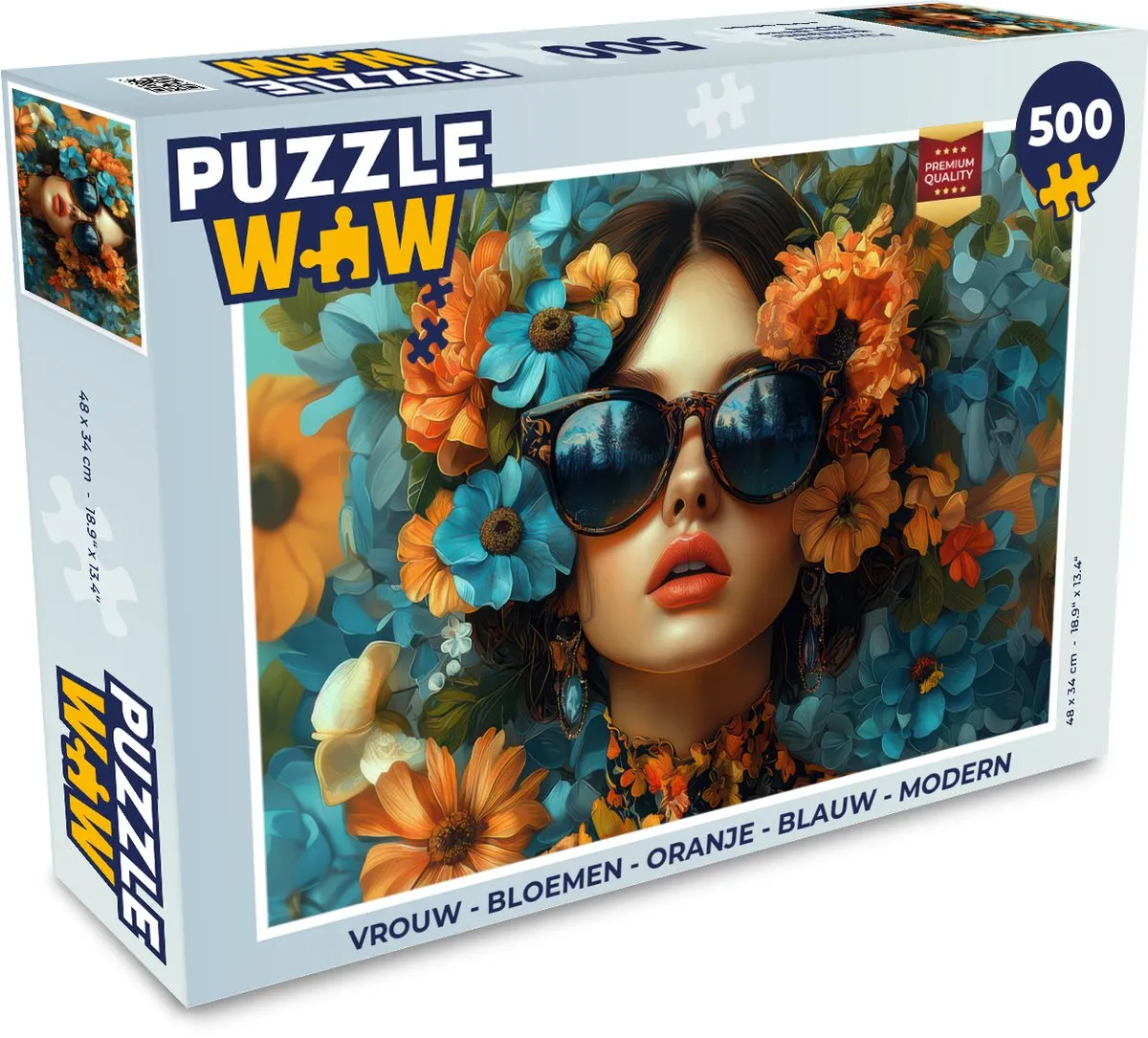 PuzzleWow Vrouw Bloemen Legpuzzel 500 Stuks