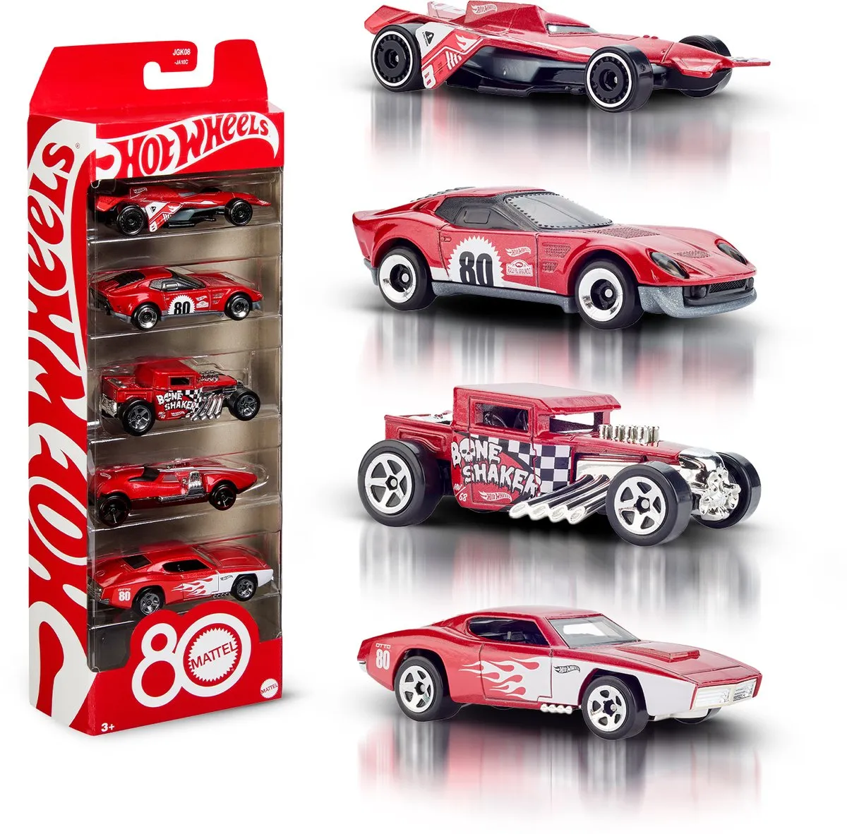 Hot Wheels 80e Verjaardag 5-Pack Speelgoedauto's - Multi