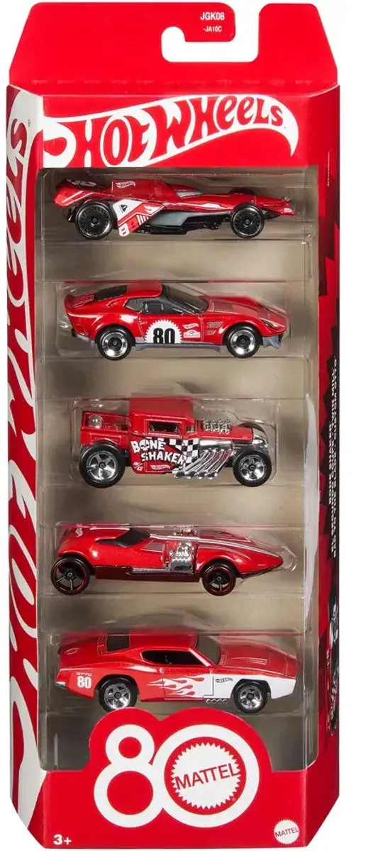 Hot Wheels 80e Verjaardag 5-Pack Speelgoedauto's