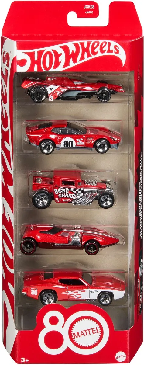 Hot Wheels 80e Verjaardag 5-Pack Speelgoedauto's - Multi