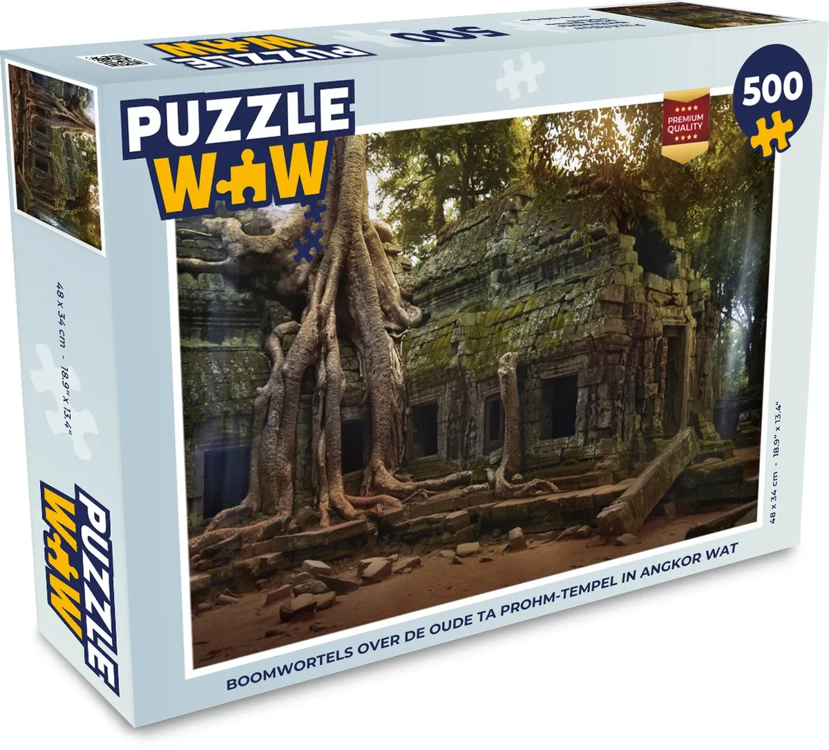 PuzzleWow Legpuzzel Boomwortels Angkor Wat 500 Stuks - Multicolor