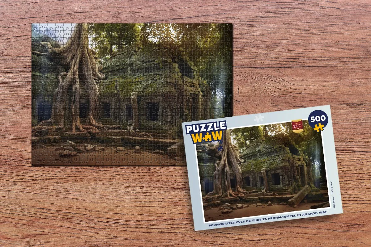 PuzzleWow Legpuzzel Boomwortels Angkor Wat 500 Stuks