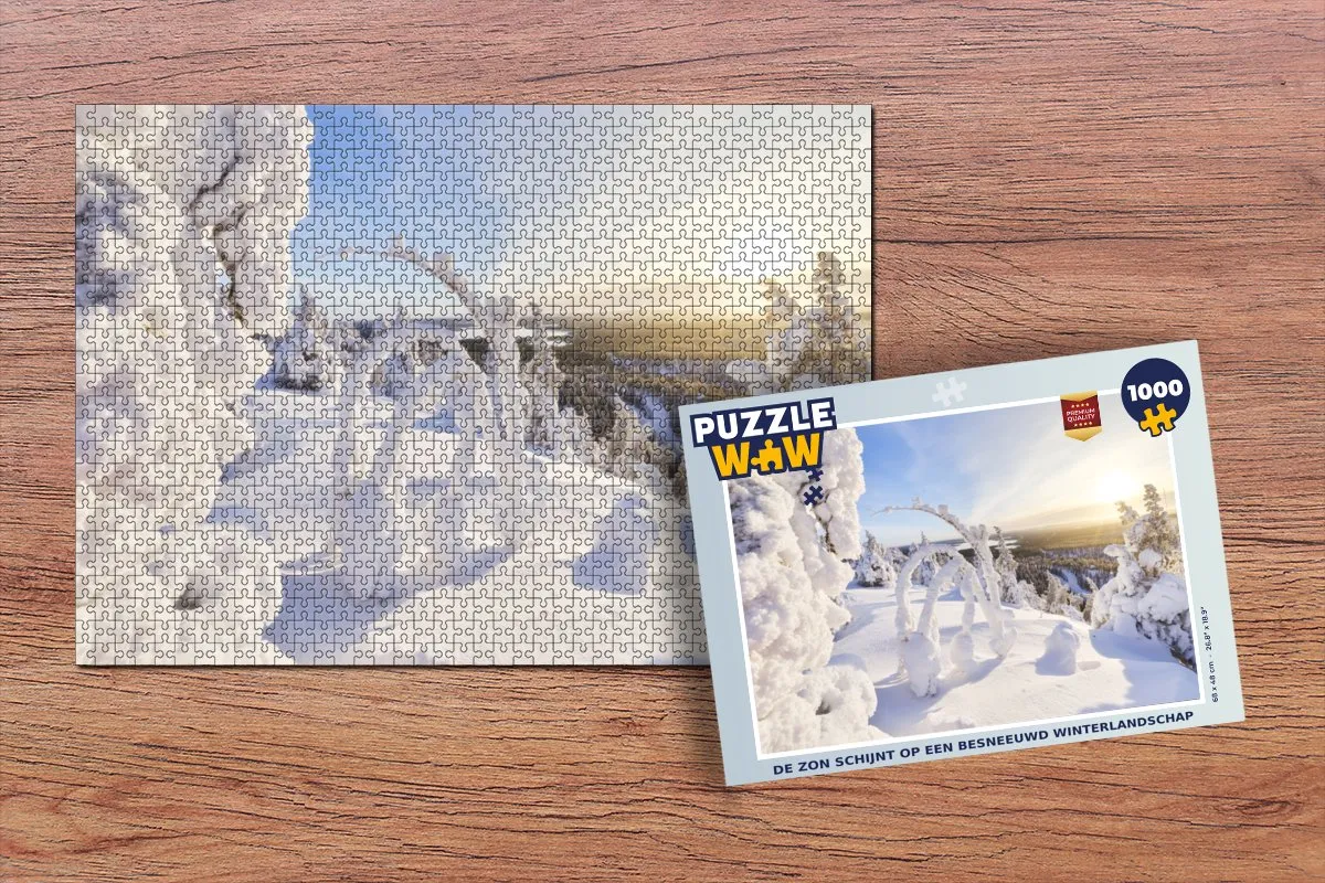 PuzzleWow Legpuzzel De Zon Schijnt Op Een Besneeuwd Winterlandschap 1000 Stuks - Multicolor