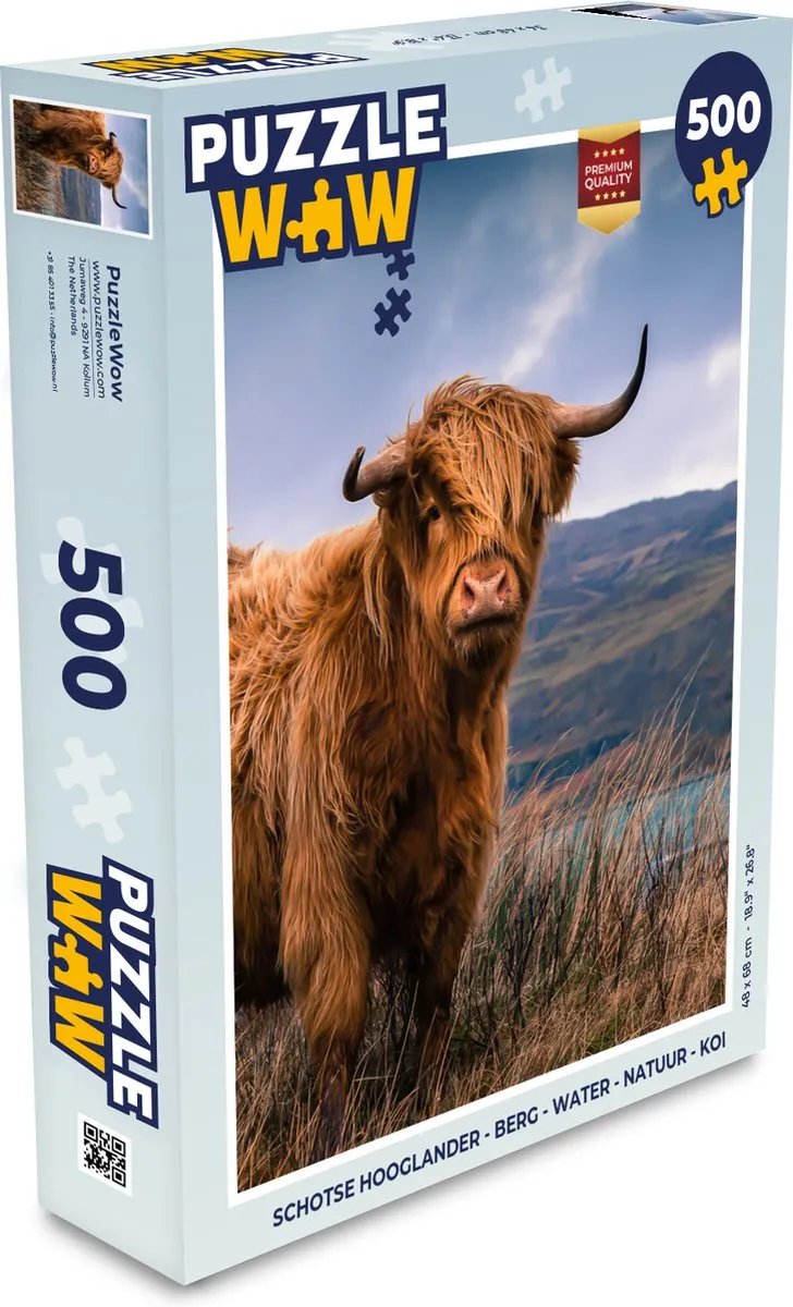 PuzzleWow Schotse Hooglander Legpuzzel 500 Stuks - Multicolor