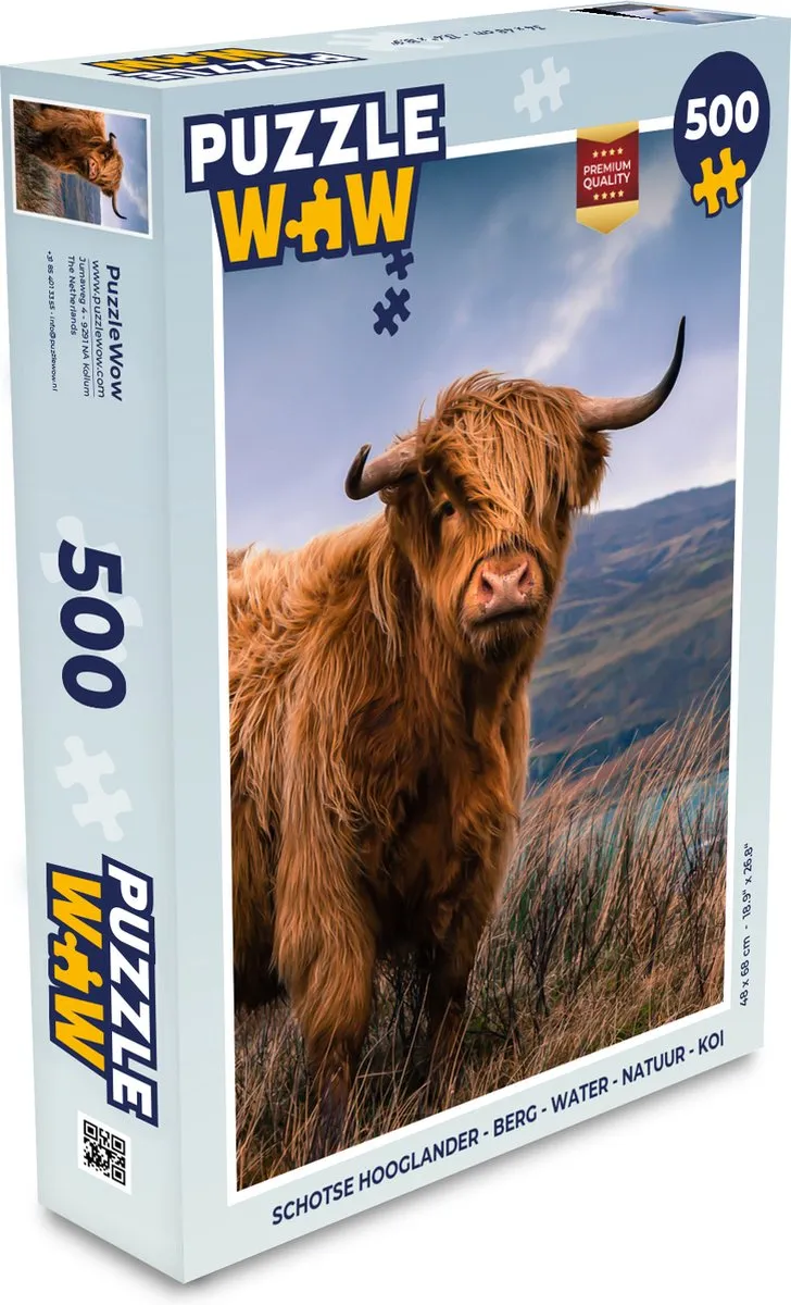 PuzzleWow Schotse Hooglander Legpuzzel 500 Stuks - Multicolor
