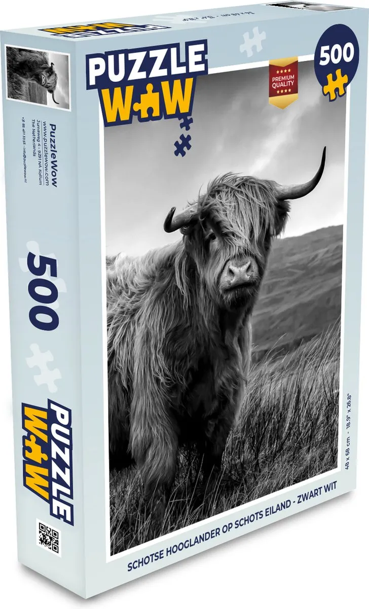 PuzzleWow Schotse Hooglander Legpuzzel 500 Stuks - Multicolor