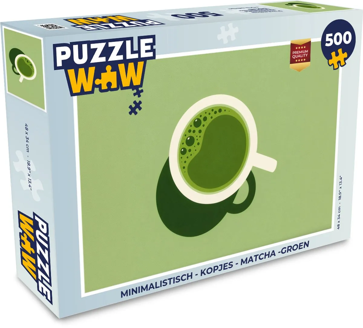 PuzzleWow Minimalistisch Kopjes Matcha Legpuzzel 500 Stuks