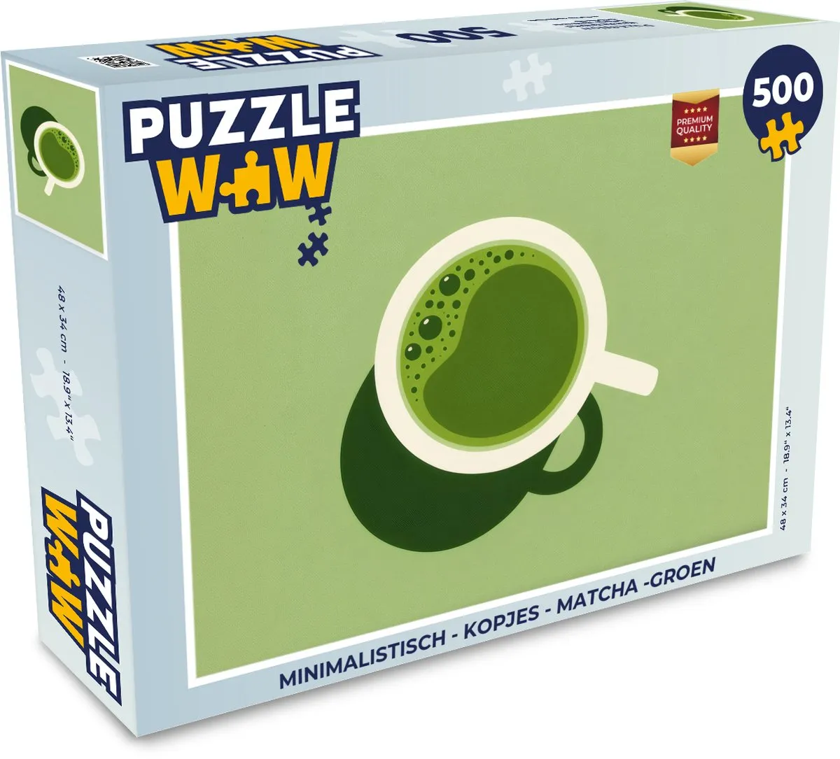 PuzzleWow Minimalistisch Kopjes Matcha Legpuzzel 500 Stuks