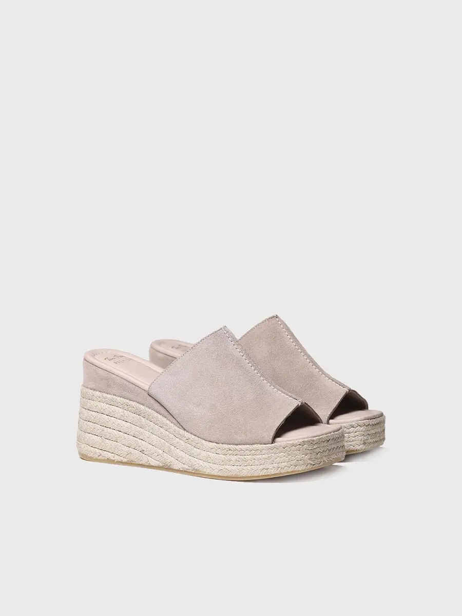 Suède espadrilles in klompstijl voor dames