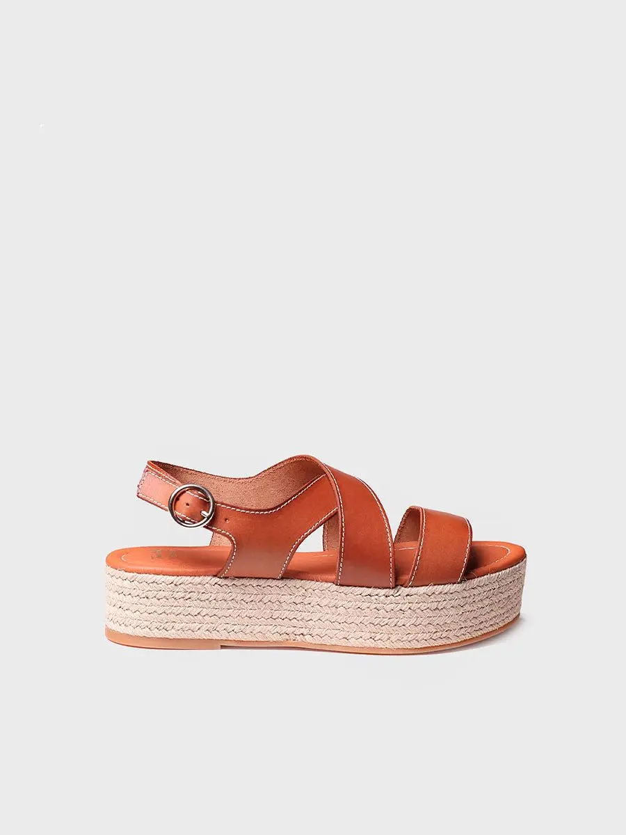 Sandalen met bandjes en plateauzool