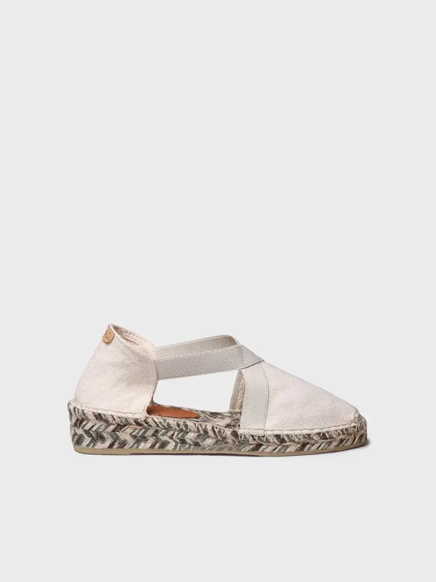 Platte espadrilles voor dames met elastische en veelkleurige zool