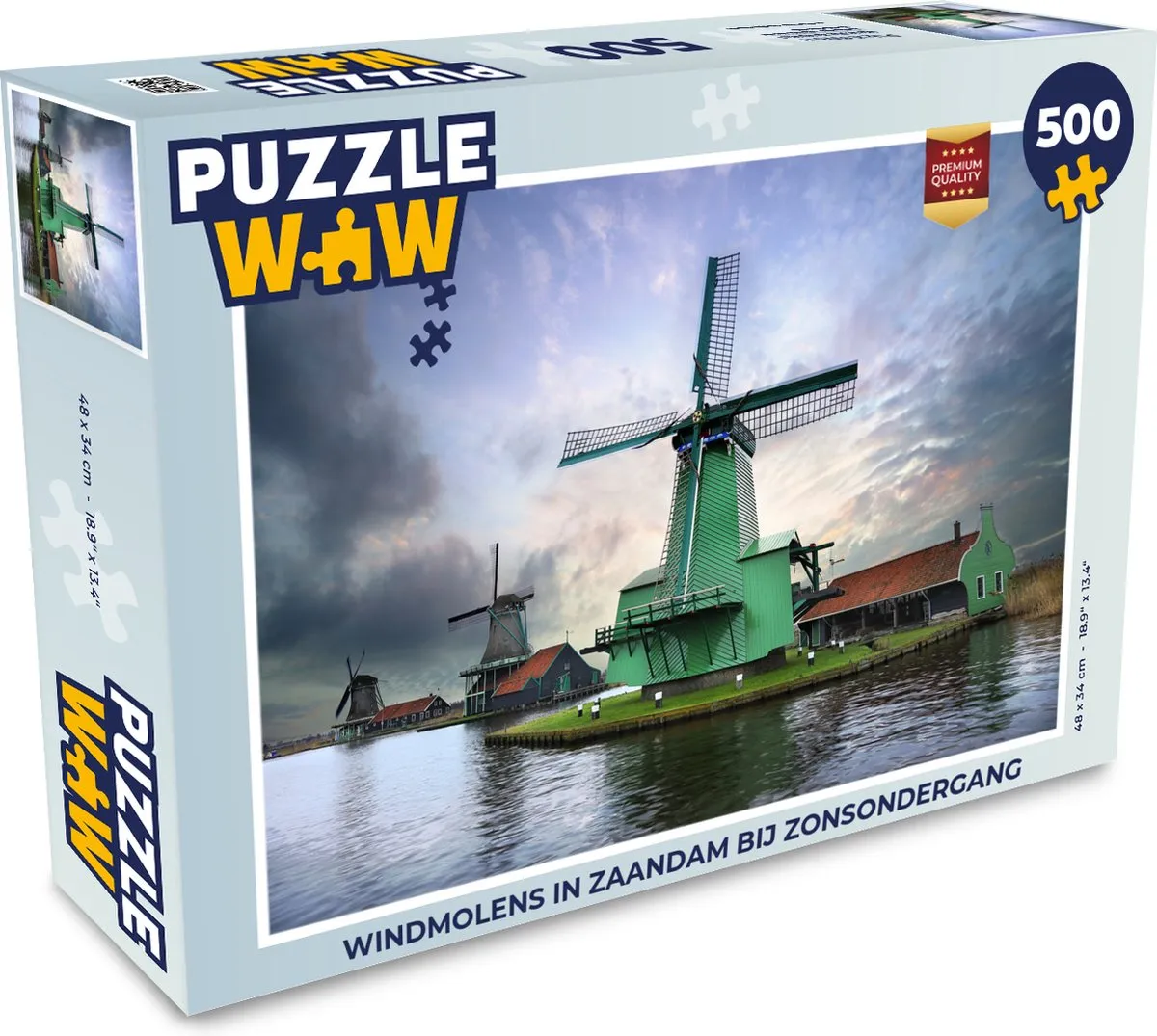 PuzzleWow Windmolens in Zaandam Legpuzzel 500 Stuks