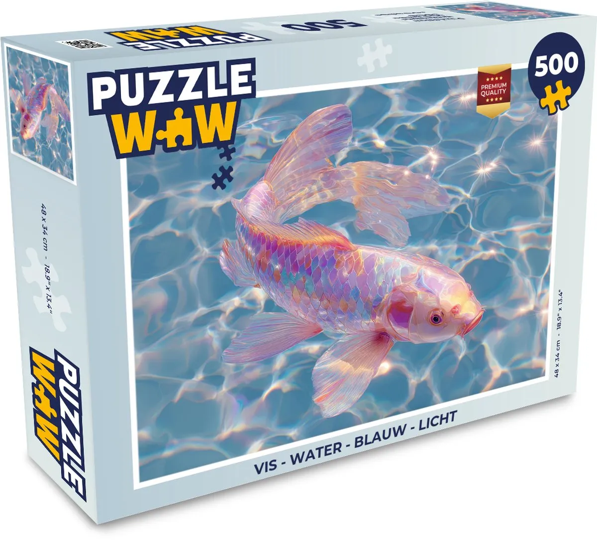 PuzzleWow Vis - Water Legpuzzel 500 Stuks - Blauw
