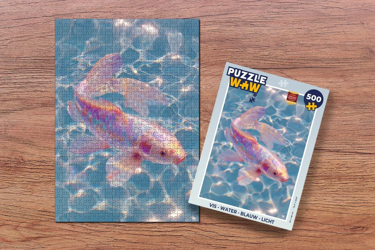 PuzzleWow Vis - Water Legpuzzel 500 Stuks - Blauw