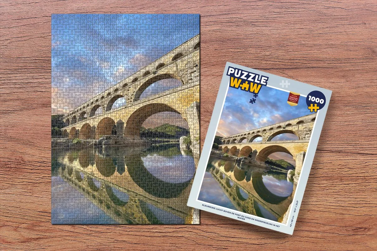 PuzzleWow Pont du Gard Puzzel - 1000 Stuks - Multicolor