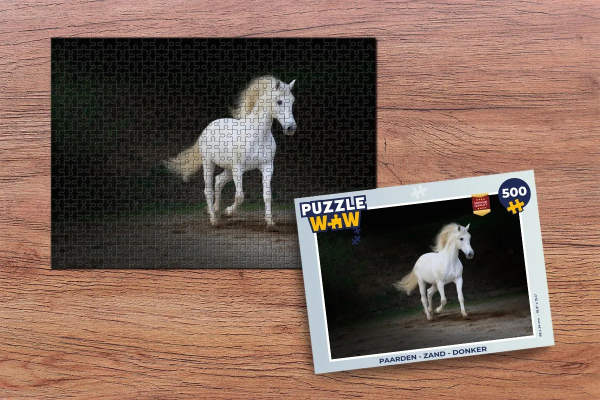PuzzleWow Paarden Zand Legpuzzel 500 Stuks - Multicolor