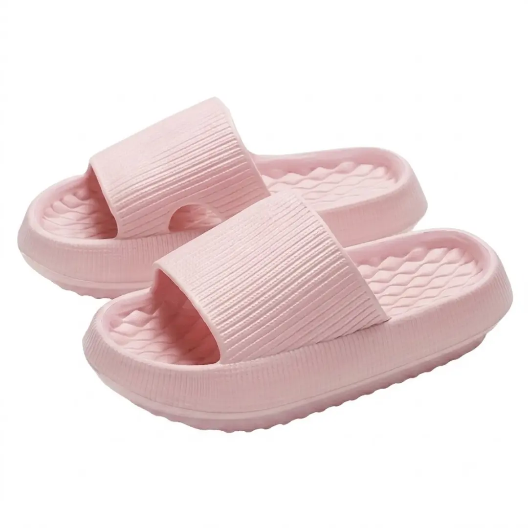 Roze badslippers dames EVA instap slippers antislip dik zool zacht voetbed open