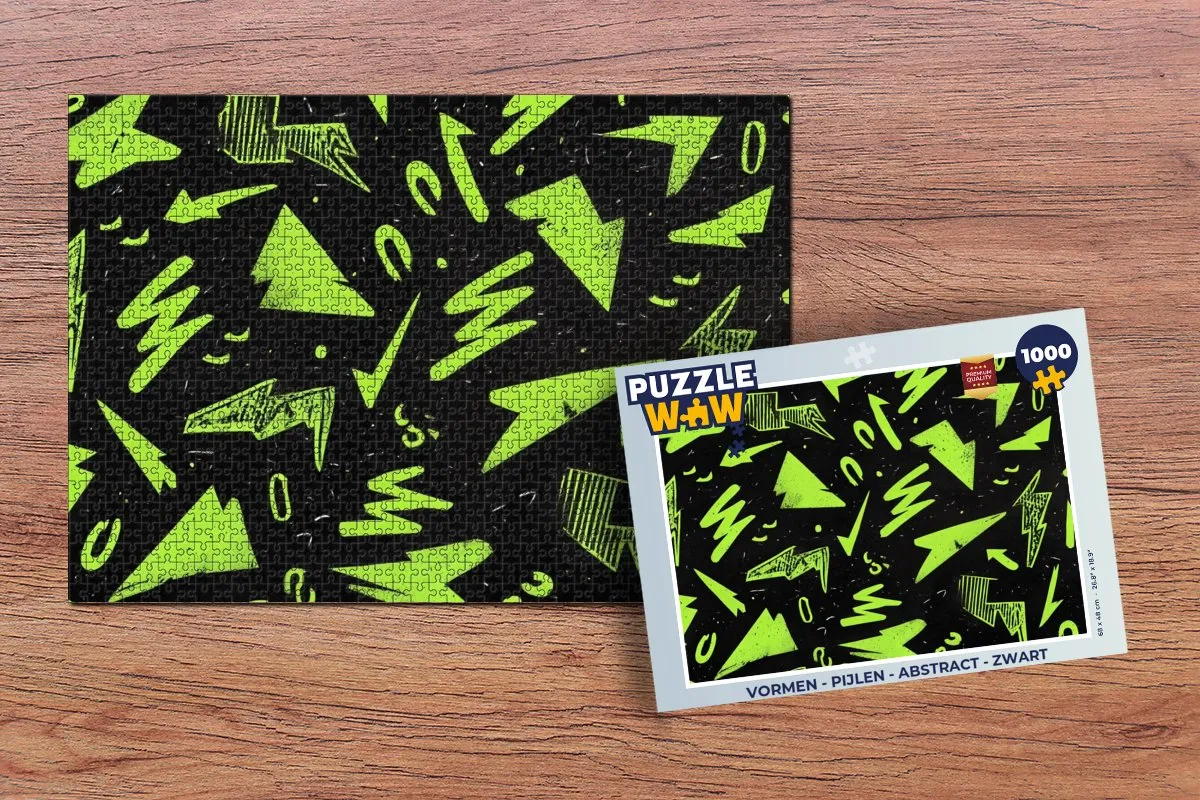 PuzzleWow Abstract Pijlen Legpuzzel 1000 Stuks - Zwart/Groen