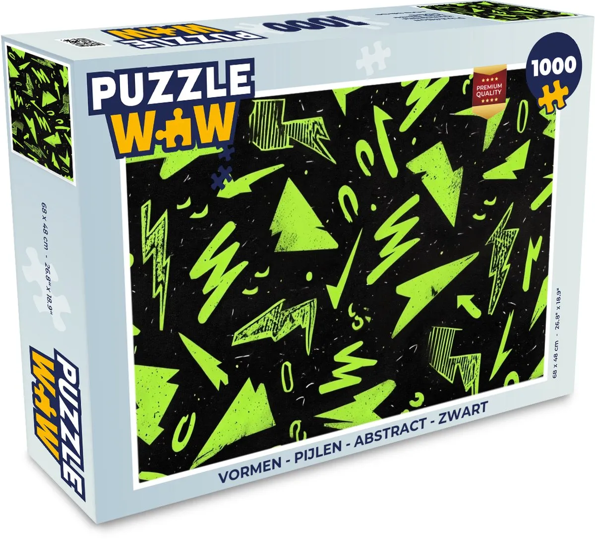 PuzzleWow Abstract Pijlen Legpuzzel 1000 Stuks - Zwart/Groen