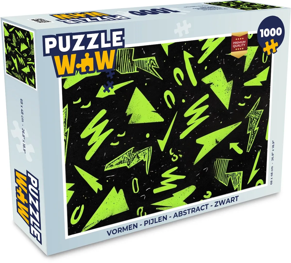 PuzzleWow Abstract Pijlen Legpuzzel 1000 Stuks - Zwart/Groen