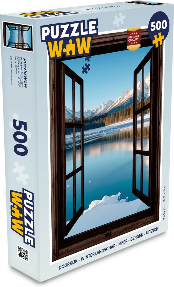 PuzzleWow Doorkijk Winterlandschap Legpuzzel 500 Stuks
