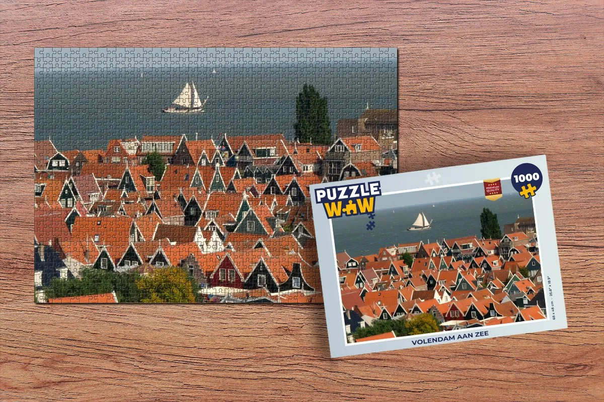PuzzleWow Legpuzzel Volendam aan zee 1000 Stuks - Multicolor