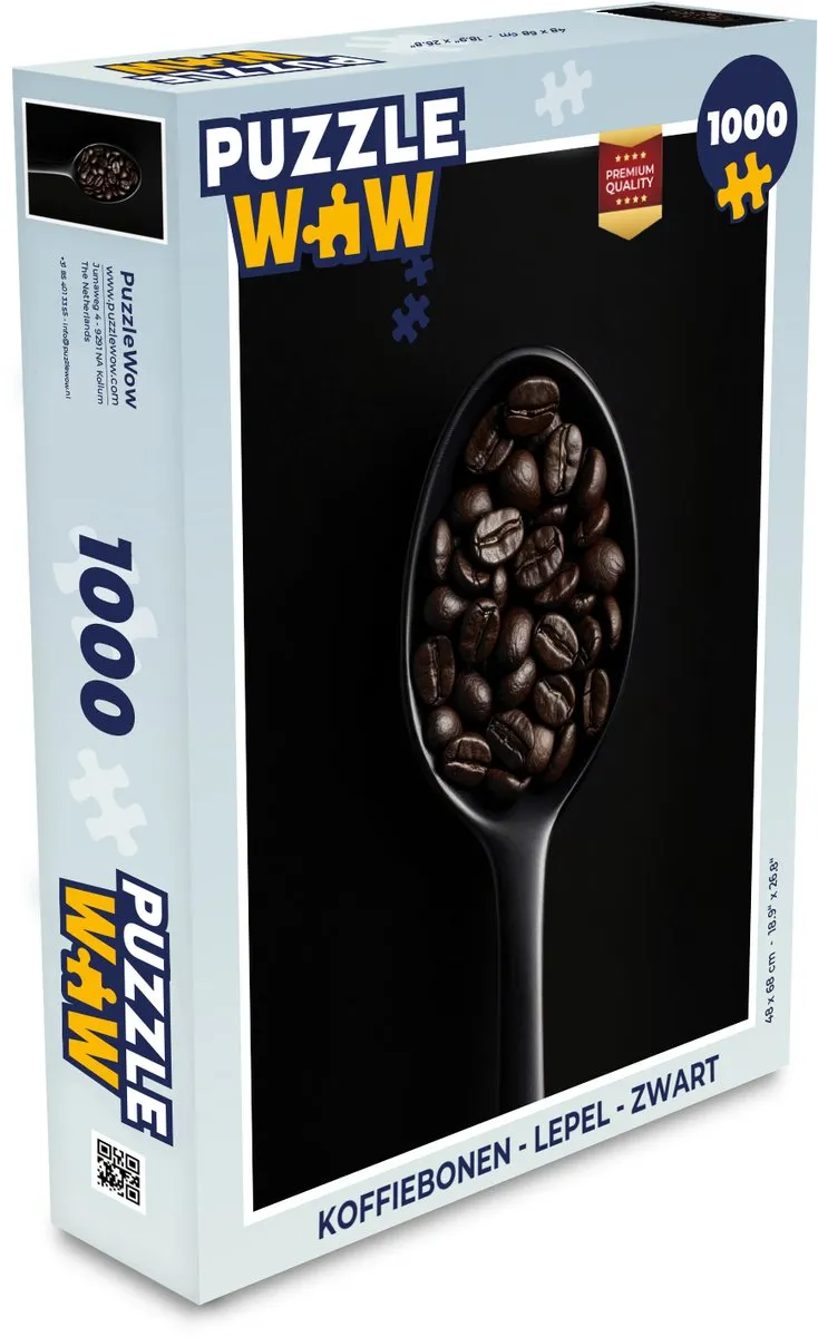 PuzzleWow Koffiebonen Lepel Puzzel 1000 Stuks