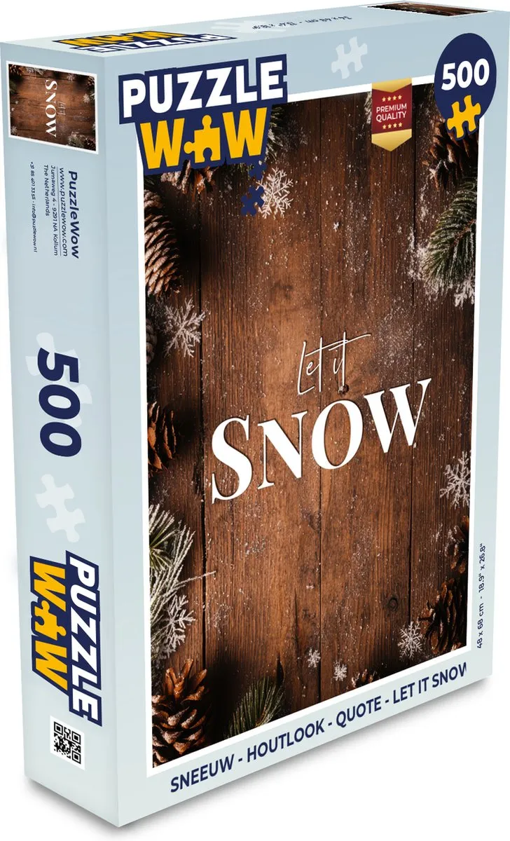 PuzzleWow Sneeuw Houtlook Legpuzzel 500 Stuks - 8721166929869
