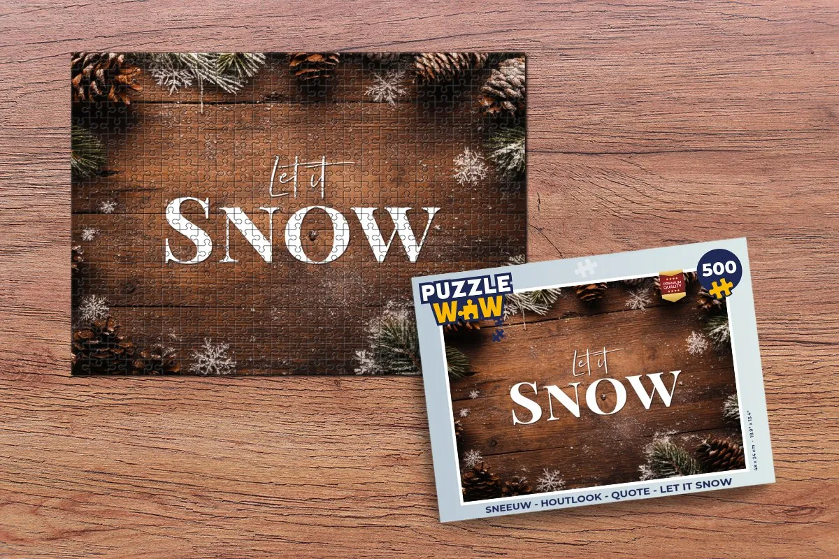 PuzzleWow Sneeuw Houtlook Legpuzzel 500 Stuks - 8721166929869