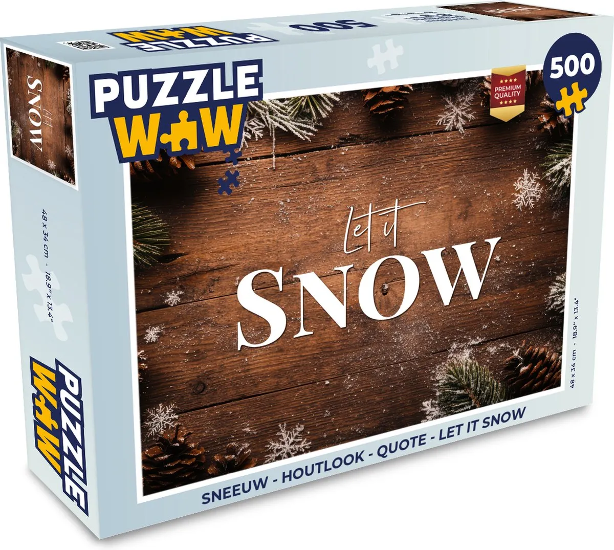 PuzzleWow Sneeuw Houtlook Legpuzzel 500 Stuks - 8721166929869