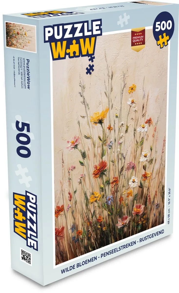 PuzzleWow Wilde Bloemen Legpuzzel 500 Stuks