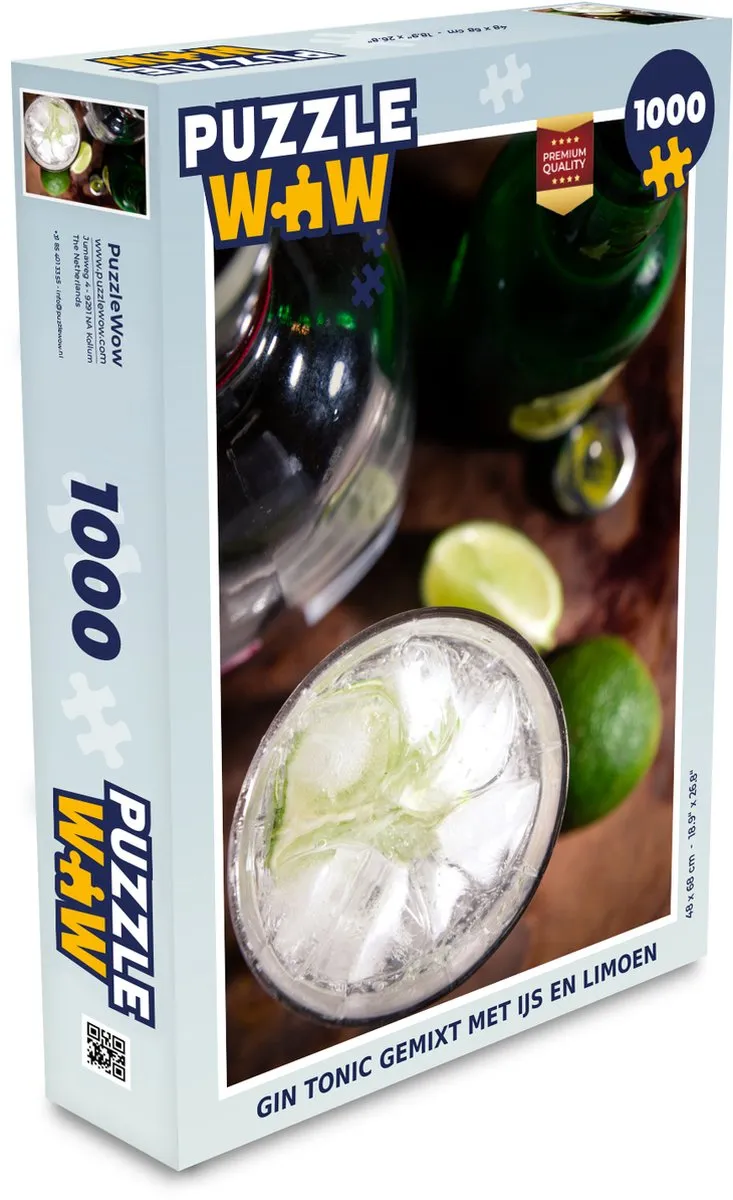 PuzzleWow Gin Tonic Legpuzzel 1000 Stuks - Multicolor