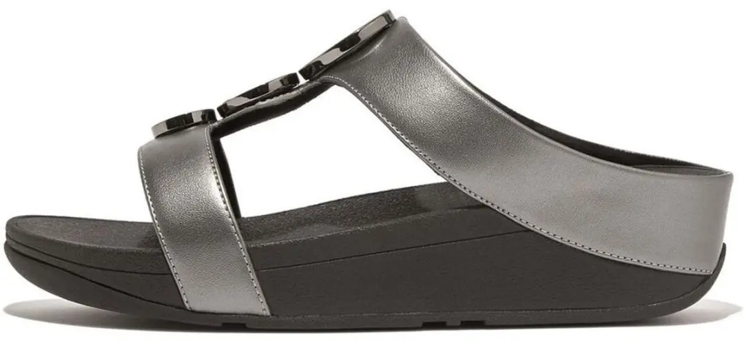 FitFlop Damessandalen Halo Bead-Circle Metallic H-Bar Slides HJ2