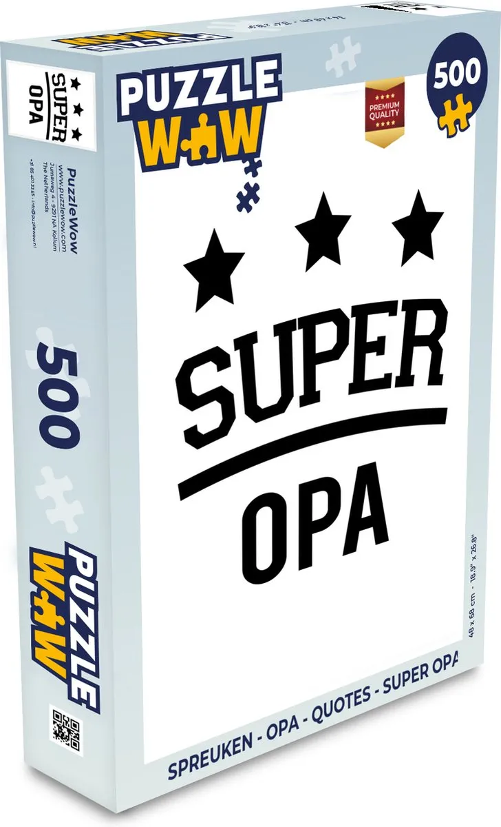 PuzzleWow Opa Quotes Legpuzzel 500 Stuks