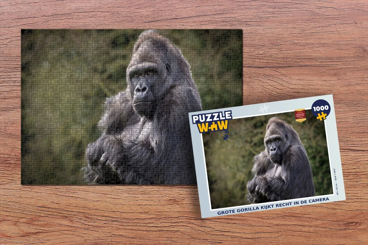 PuzzleWow Legpuzzel Grote Gorilla 1000 Stuks - Multicolor