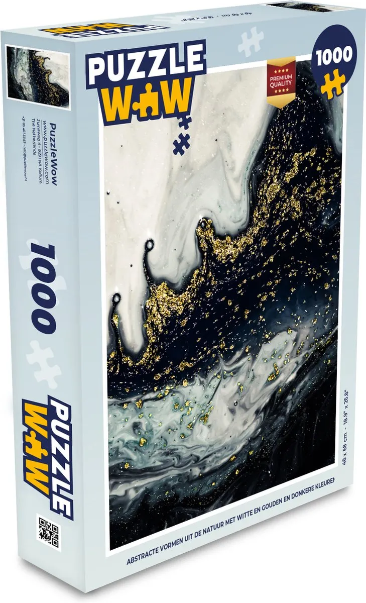 PuzzleWow Abstract Marmer Legpuzzel 1000 Stuks - Multicolor