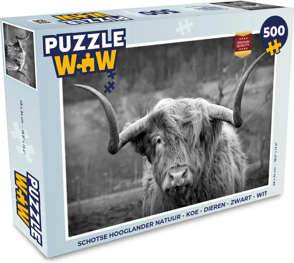 PuzzleWow Schotse Hooglander Legpuzzel 500 Stuks - Multicolor
