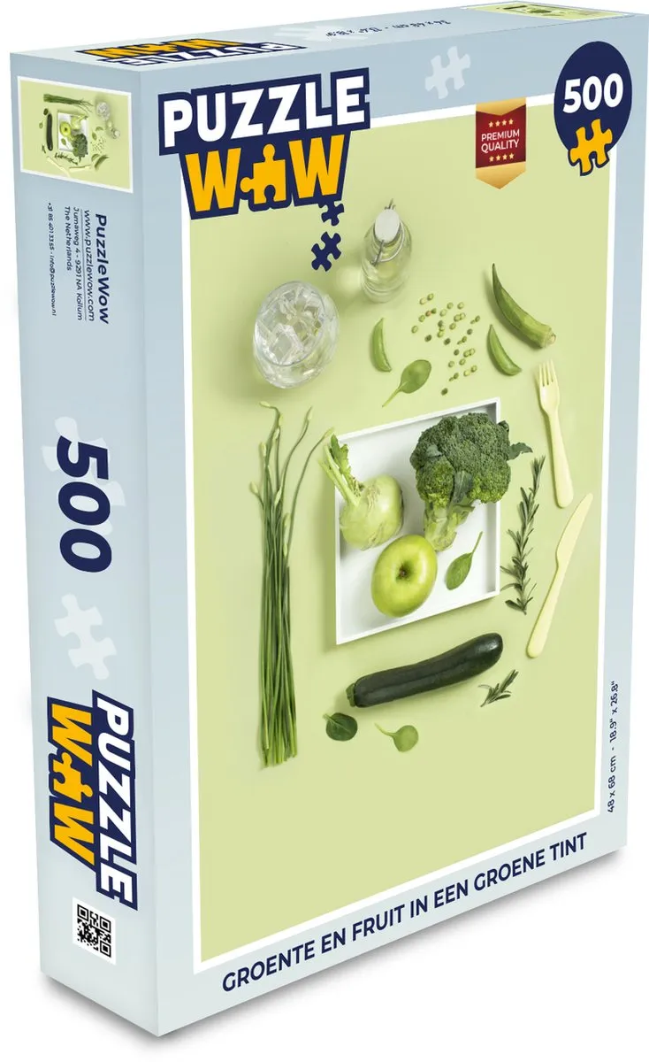 PuzzleWow Groente en fruit Legpuzzel 500 Stuks - Multicolor